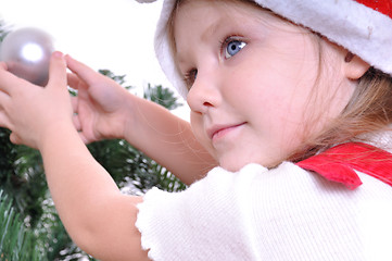 Image showing little girl near Christmas tree