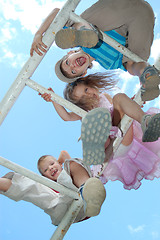 Image showing happy children on jungle gym
