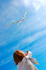 Image showing child flying a kite