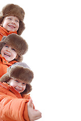 Image showing orange winter team family