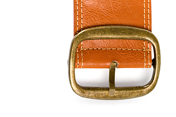 Image showing brown belt with bronze buckle