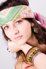 Image showing young hippie woman