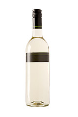 Image showing white wine bottle with blank label