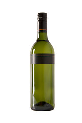 Image showing white wine in green bottle