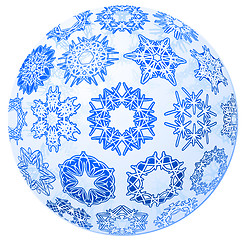 Image showing Transparent christmas-ball with snowflakes