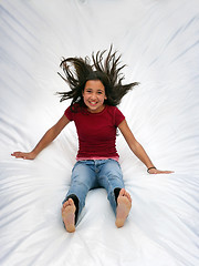 Image showing Happy girl jumping