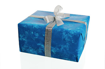 Image showing Multi-coloured boxes with gifts, it is isolated on white