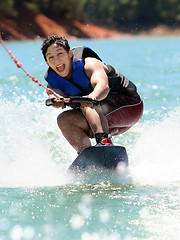 Image showing Young wakeboarder