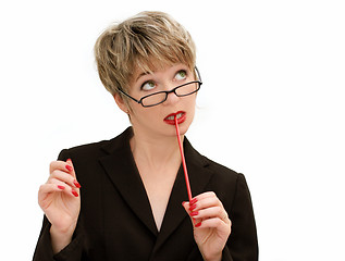 Image showing Businesswoman thinking