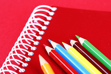 Image showing Pencils and agenda