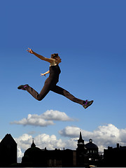 Image showing Flying woman