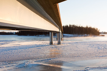 Image showing Bridge over the frozen river