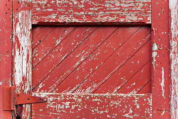 Image showing Red Painted Wood Paneling