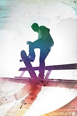 Image showing Grungy Skateboarder