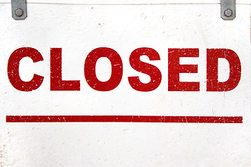 Image showing Closed Sign Closeup