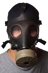 Image showing Man Wearing Gas Mask 