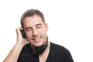 Image showing Man listening the music