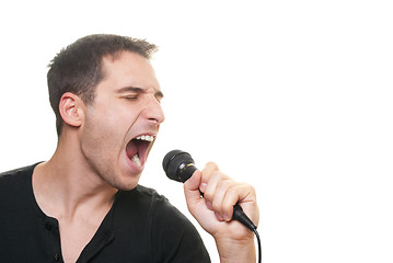 Image showing Man singing