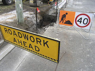 Image showing Road works underway