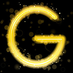 Image showing Alphabet Golden Letters with Glitter and Sparkles