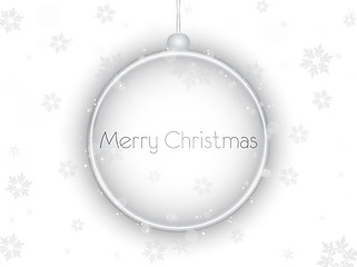 Image showing Silver Neon Christmas Ball on White Background