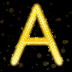 Image showing Alphabet Golden Letters with Glitter and Sparkles