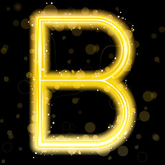 Image showing Alphabet Golden Letters with Glitter and Sparkles