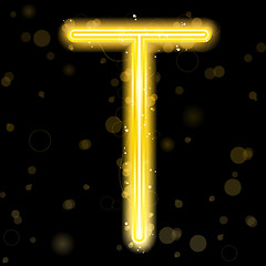 Image showing Alphabet Golden Letters with Glitter and Sparkles