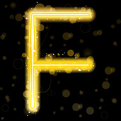 Image showing Alphabet Golden Letters with Glitter and Sparkles