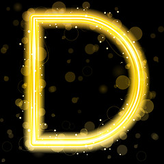 Image showing Alphabet Golden Letters with Glitter and Sparkles