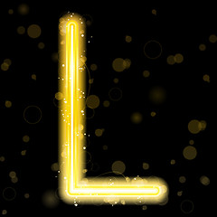 Image showing Alphabet Golden Letters with Glitter and Sparkles