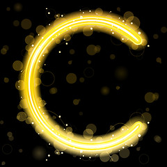 Image showing Alphabet Golden Letters with Glitter and Sparkles