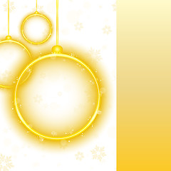 Image showing Golden Neon Christmas Ball on White Background