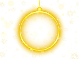 Image showing Golden Neon Christmas Ball on White Background