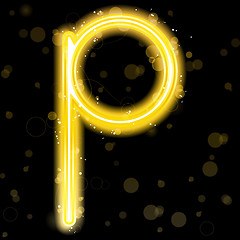 Image showing Alphabet Golden Letters with Glitter and Sparkles