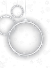 Image showing Silver Neon Christmas Ball on White Background