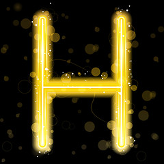 Image showing Alphabet Golden Letters with Glitter and Sparkles