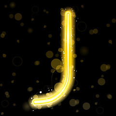 Image showing Alphabet Golden Letters with Glitter and Sparkles