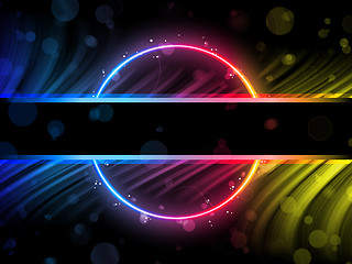 Image showing Rainbow Circle Border with Sparkles and Swirls.