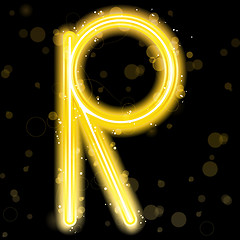 Image showing Alphabet Golden Letters with Glitter and Sparkles