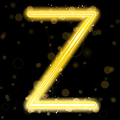 Image showing Alphabet Golden Letters with Glitter and Sparkles