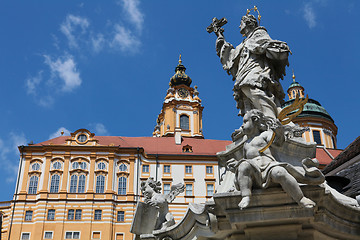 Image showing Stift Melk, famous Benedictine monastery in baroque style, built in 1736