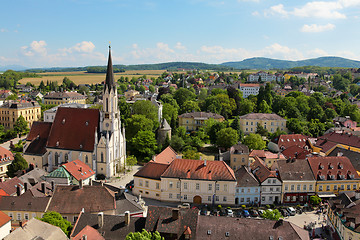 Image showing Aerial view on the town of Melk