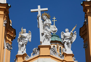 Image showing Statues of Christ and angels on Stift Melk in Lower Austria. This artwork was made in 1736.