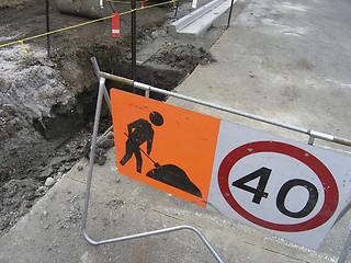 Image showing Road works underway