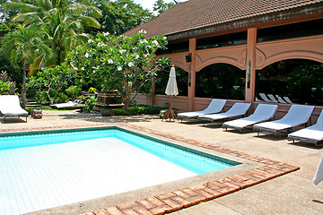 Image showing Tropical poolside