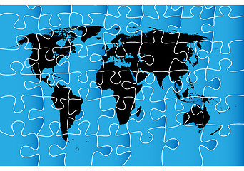 Image showing World map puzzle