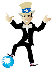 Image showing Politician and globe