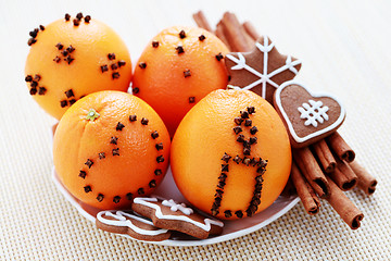 Image showing oranges and gingerbreads