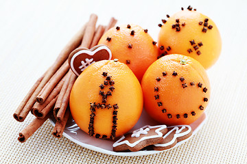 Image showing oranges and gingerbreads